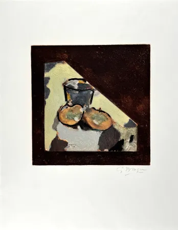 Ets En Aquatint Braque -  Nature Morte Oblique 
