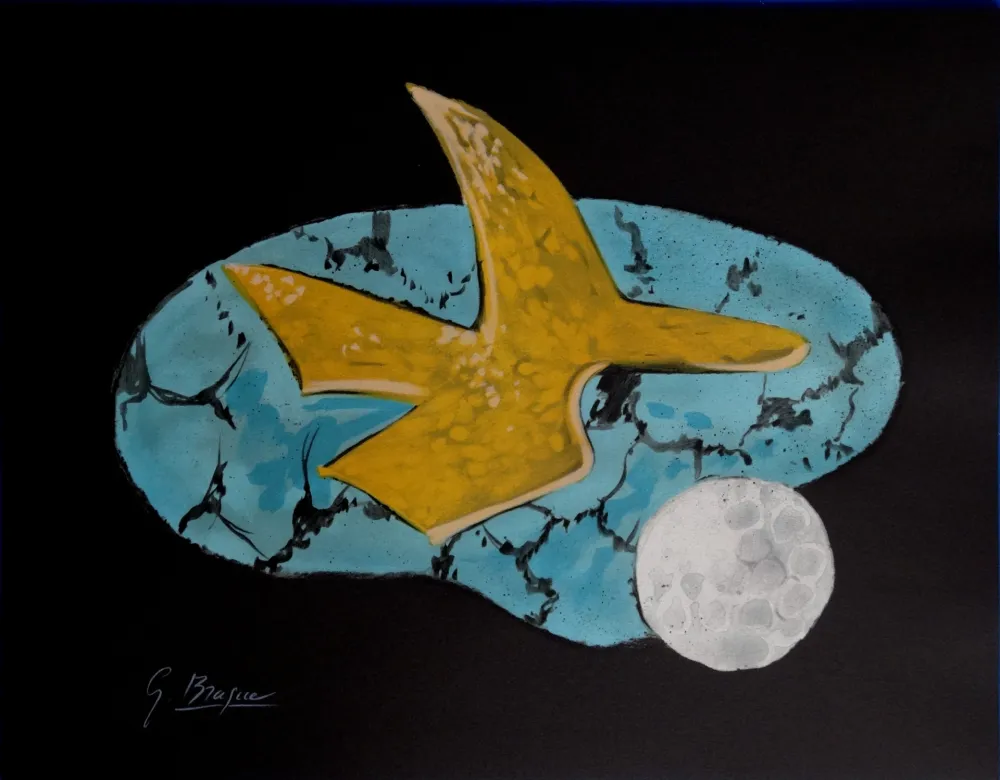 Lithografie Braque - Oiseau doré