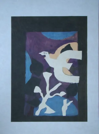 Lithografie Braque - Oiseau et Lotus. Avant La Lettre