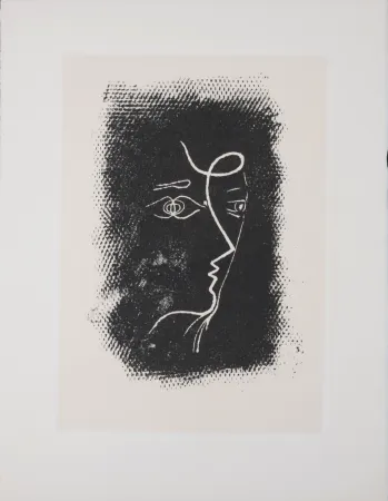 Lithografie Braque - Profil de femme, 1972