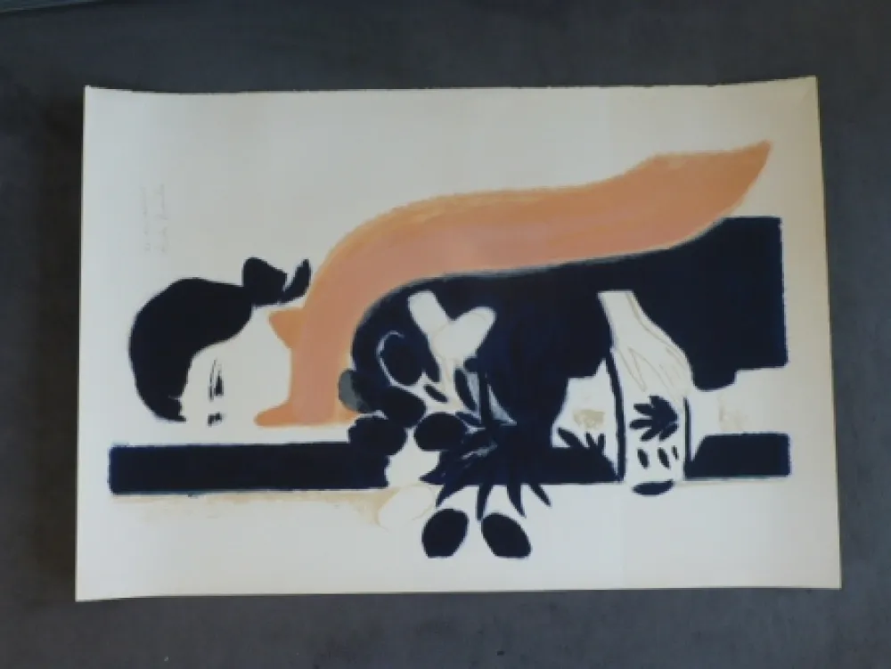 Lithografie Brasilier - Femme au châle 