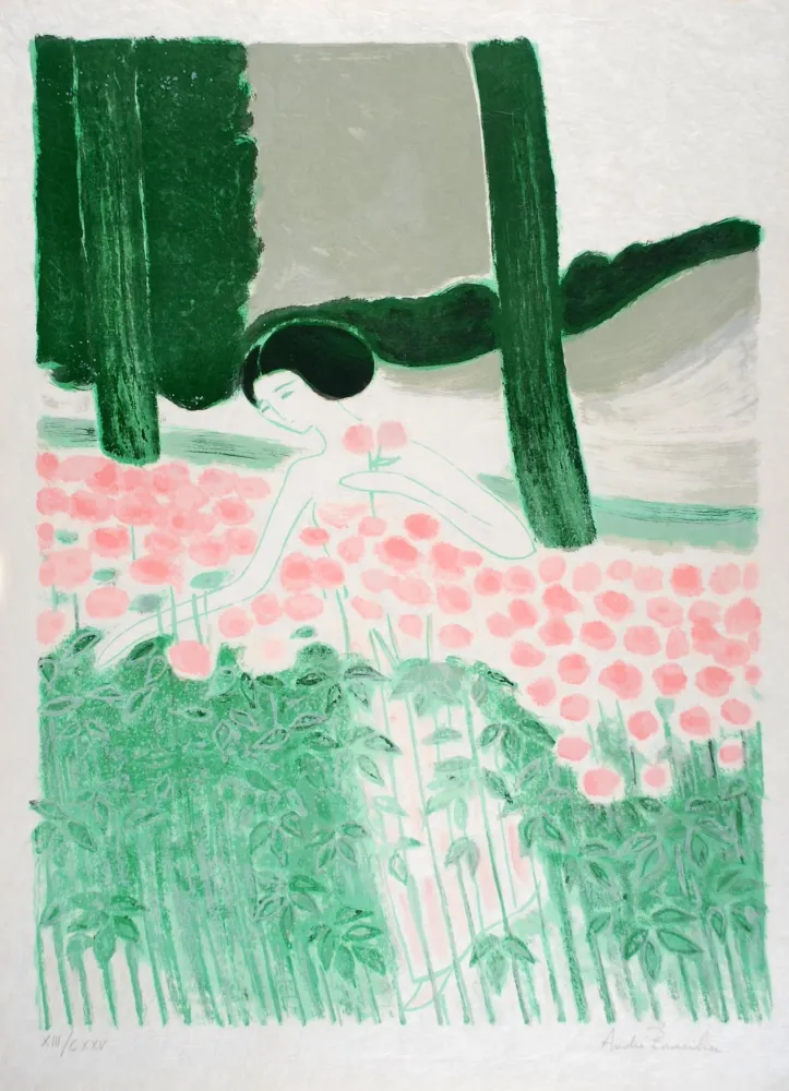 Lithografie Brasilier - La Roseraie - The Rose Garden