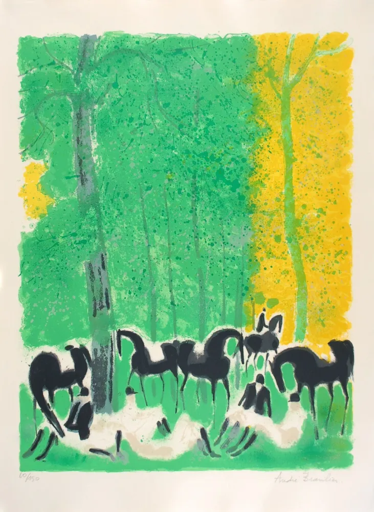 Lithografie Brasilier - Le Repos des Cavaliers - The Horsemen's Rest