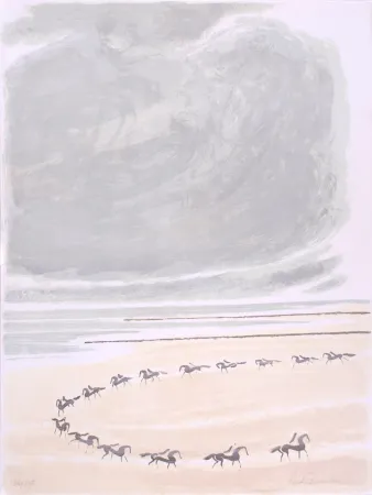 Lithografie Brasilier - Plage des Flandres - Flanders Beach