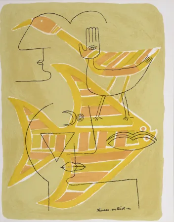 Lithografie Brauner - Traces interstices, 1963