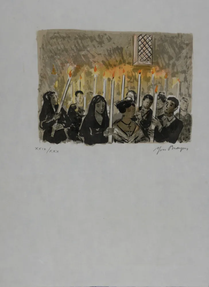 Lithografie Brayer - Les Saintes-Maries de la mer, 1963 - Hand-signed