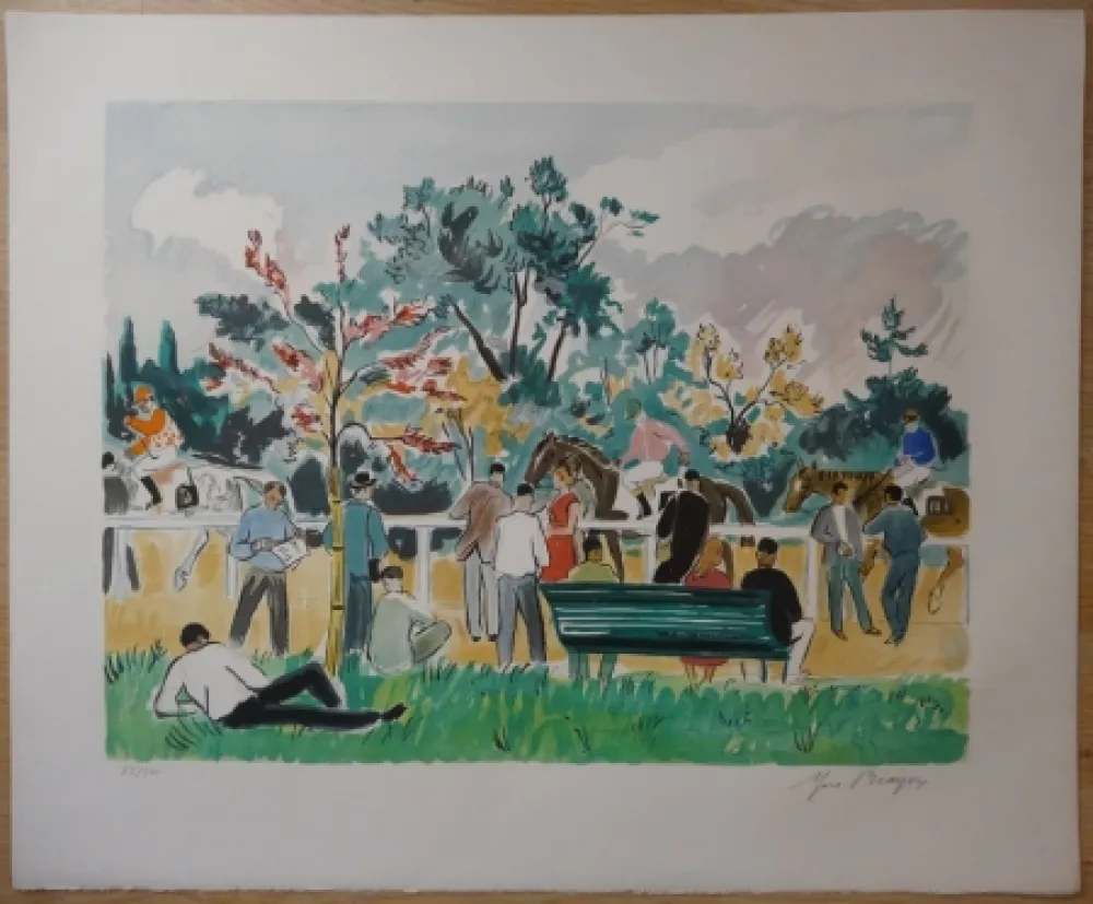 Lithografie Brayer - L'hippodrome