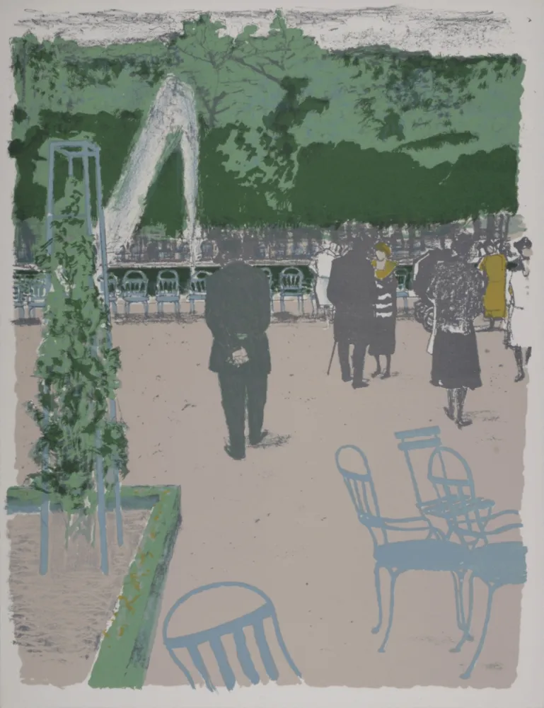 Lithografie Brianchon - Les Tuileries, 1962