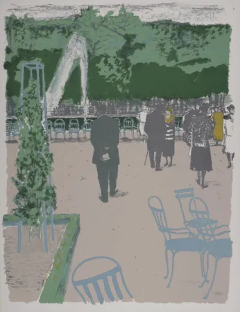 Lithografie Brianchon - Les Tuileries, 1962