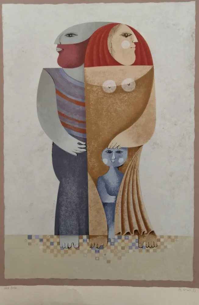 Lithografie Briss - La Famille