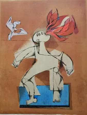 Lithografie Briss - Le cracheur de feu