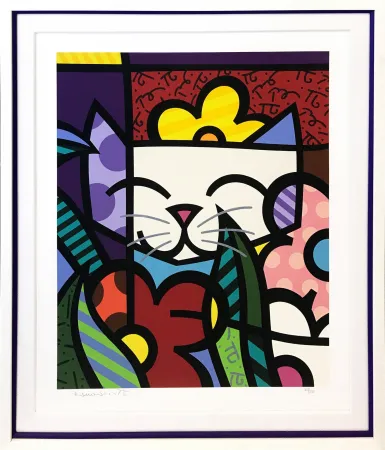 Zeefdruk Britto - BEHIND THE FLOWERS