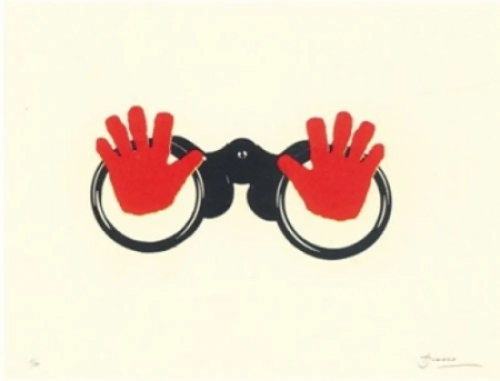 Lithografie Brossa - Poema visual 16