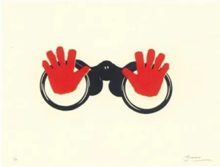 Lithografie Brossa - Poema visual 16