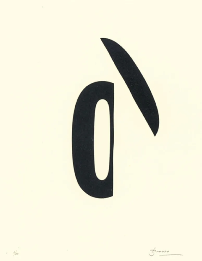 Lithografie Brossa - Poema visual 19