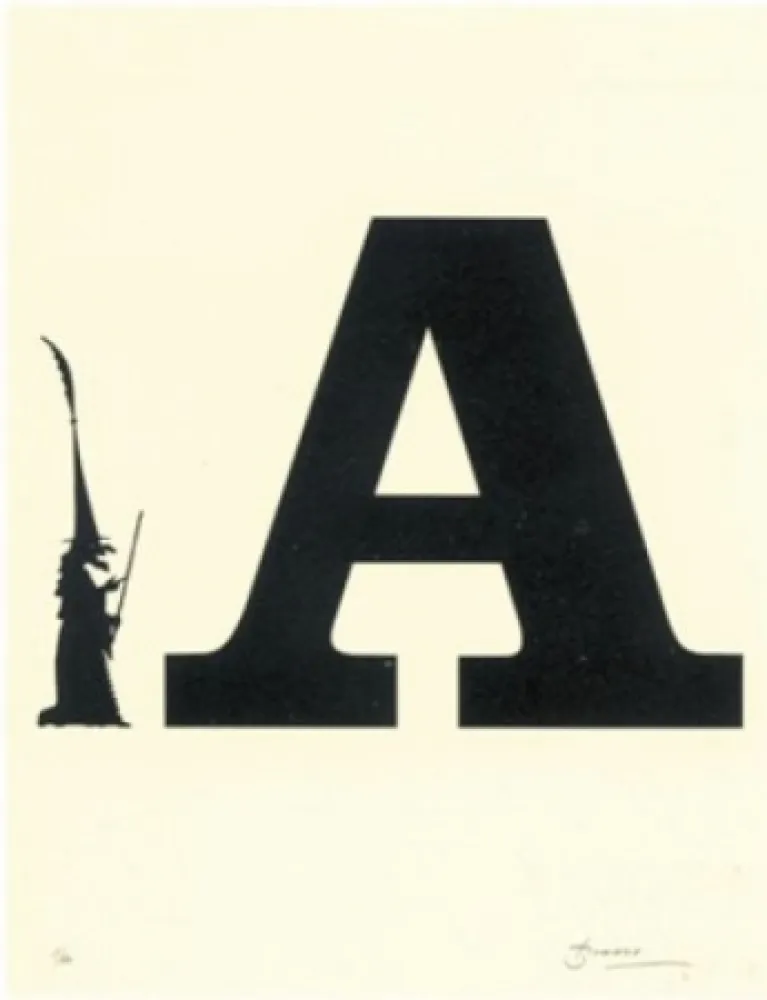 Lithografie Brossa - Poema visual 5