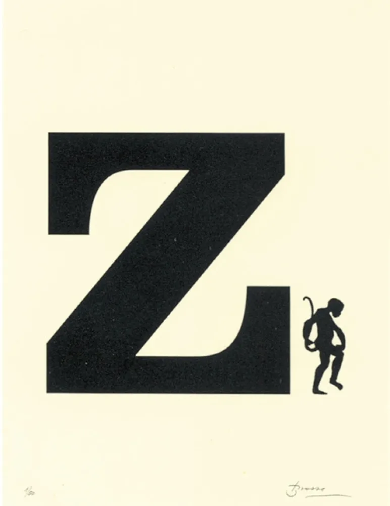 Lithografie Brossa - Poema visual 6