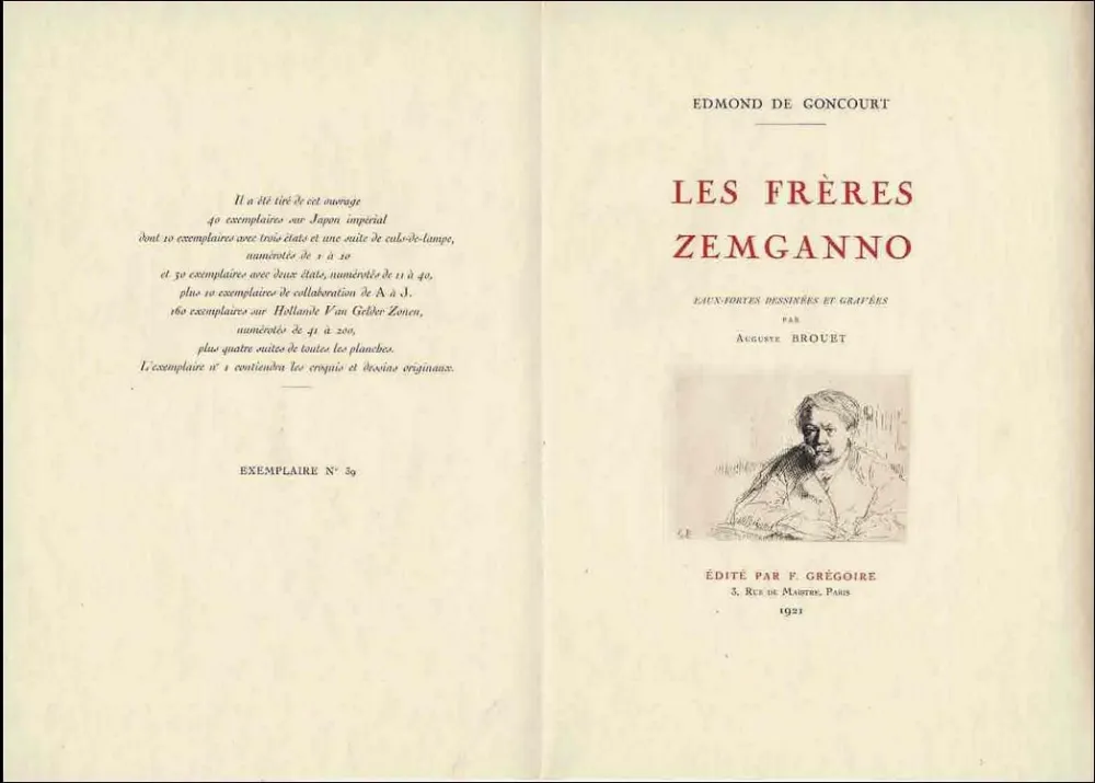 Geïllustreerd Boek Brouet - Les frères Zemganno. Eaux-fortes dessinées et gravées par Auguste Brouet.