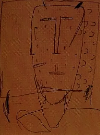 Lithografie Brown - Self portrait 4