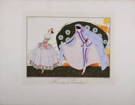 Gravure Brunelleschi - Mezzetin et Colombine, 1914 - Masterpiece!