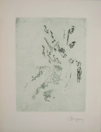 Gravure Bryen - Réflexion en vert