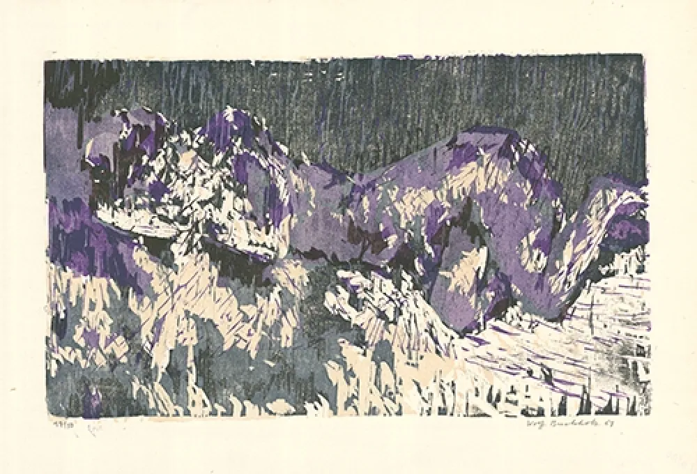 Houtsnede Buchholz - Liegende / Reclining Woman