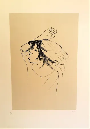 Zeefdruk Bueno - Ragazza con braccio alzato