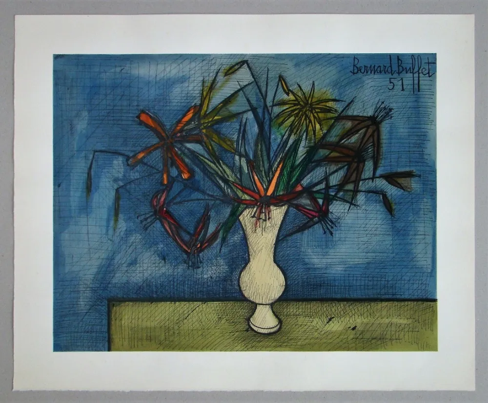 Lithografie Buffet - Bouquet de fleurs, 1951