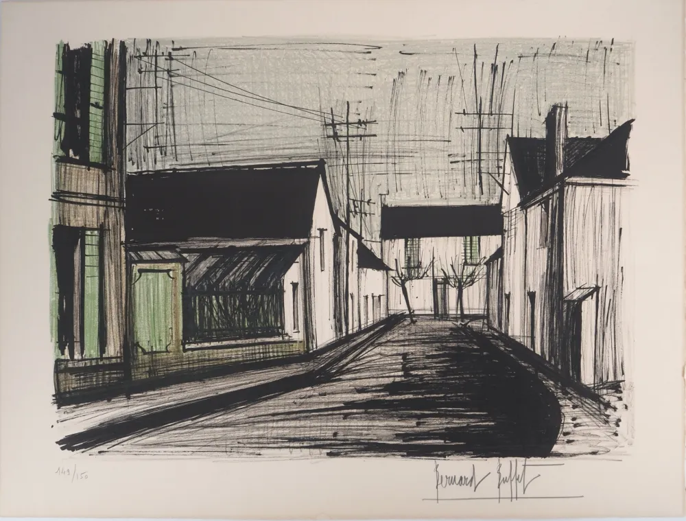 Lithografie Buffet - Bretagne : Rue à Plurien
