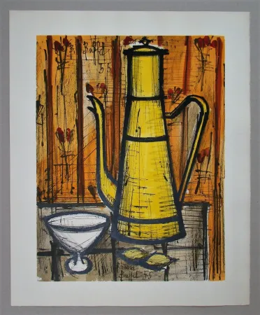 Lithografie Buffet - Cafetière jaune, 1955