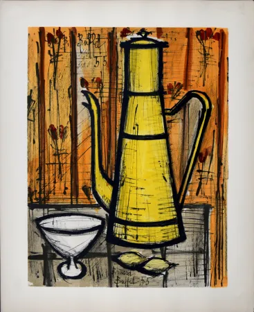 Lithografie Buffet - Cafetière jaune, 1960 - Hand-numbered!