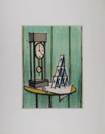 Lithografie Buffet - Château de cartes, 1979