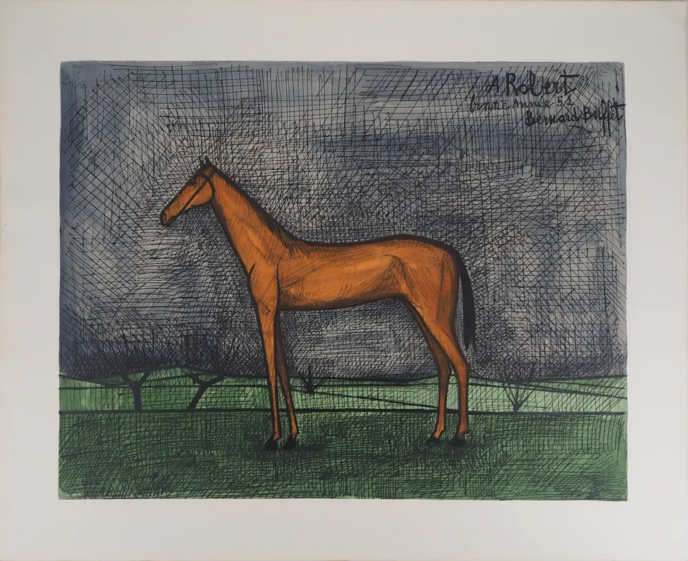 Lithografie Buffet - Cheval : le pur sang