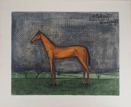 Lithografie Buffet - Cheval : le pur sang
