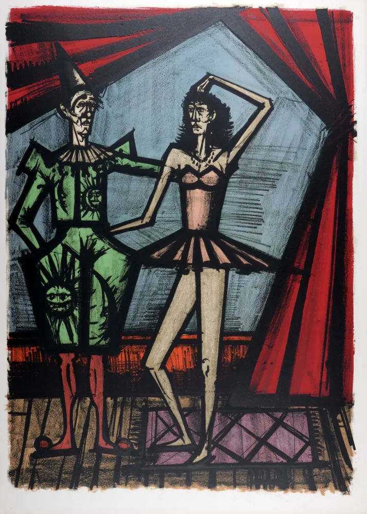 Lithografie Buffet - Clown et Ballerine, 1968