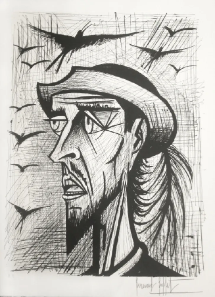 Lithografie Buffet - Don Quixote with Hat