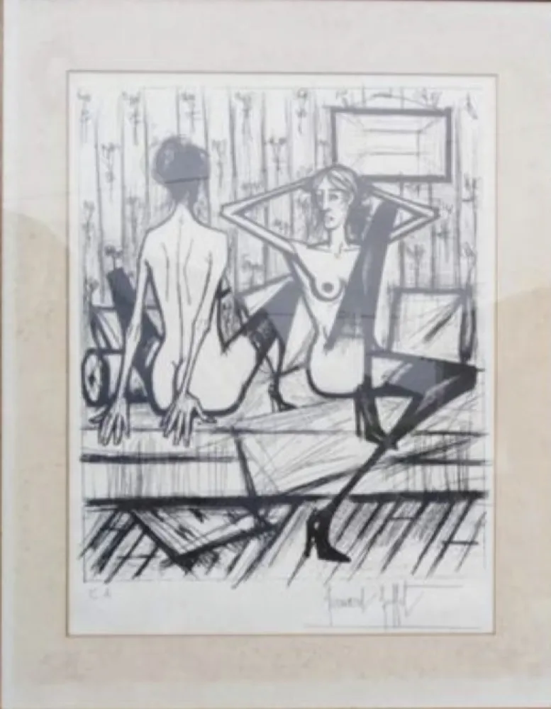 Lithografie Buffet - Jeux de dames
