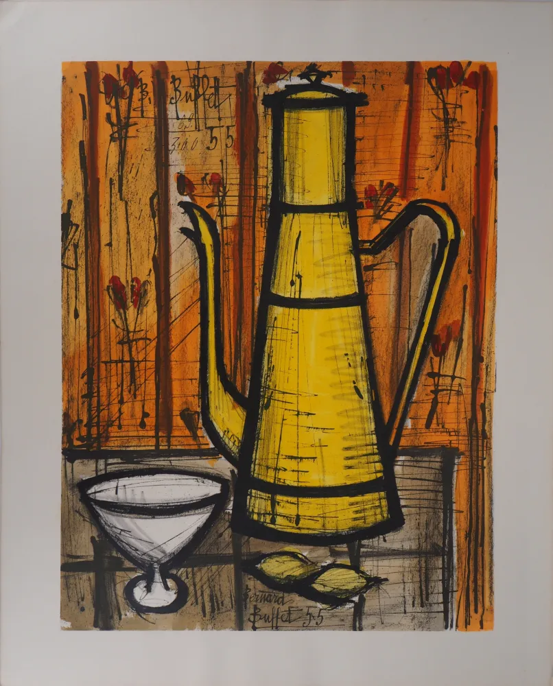 Lithografie Buffet - La cafetière jaune