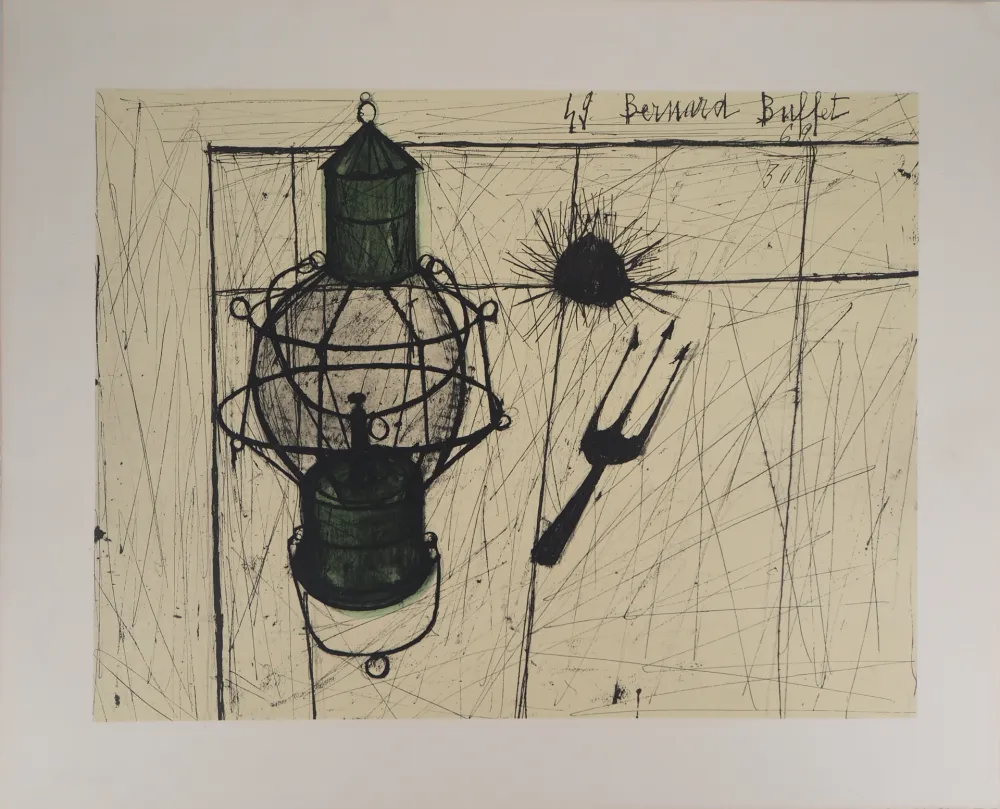 Lithografie Buffet - La lampe tempête