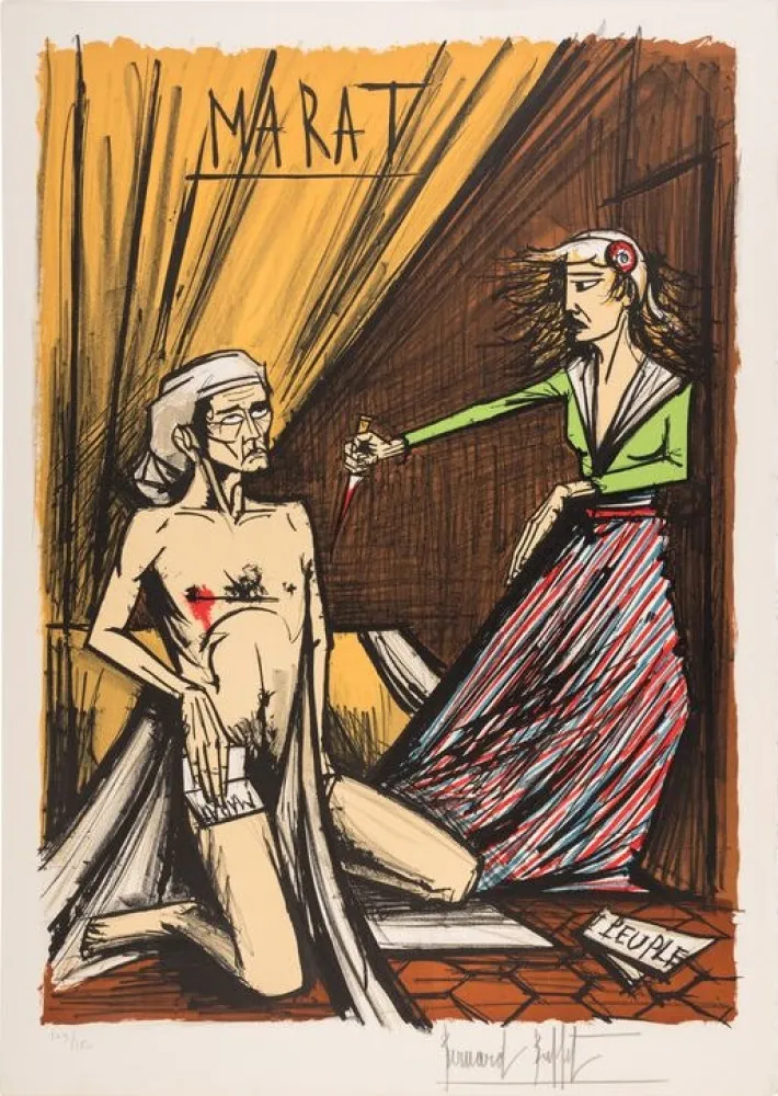 Lithografie Buffet - La Mort de Marat