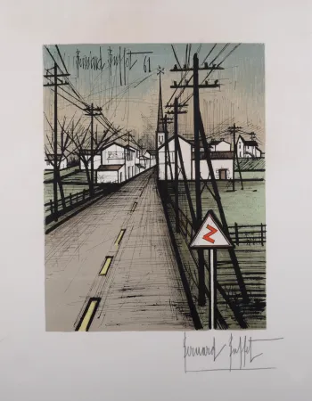 Lithografie Buffet - La route, 1962 - Hand-signed!