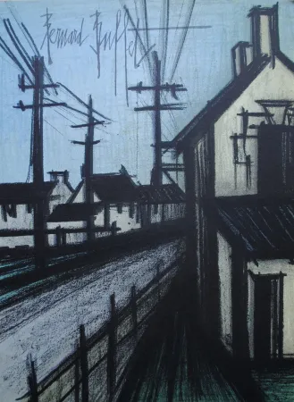 Lithografie Buffet - LA ROUTE DU VILLAGE