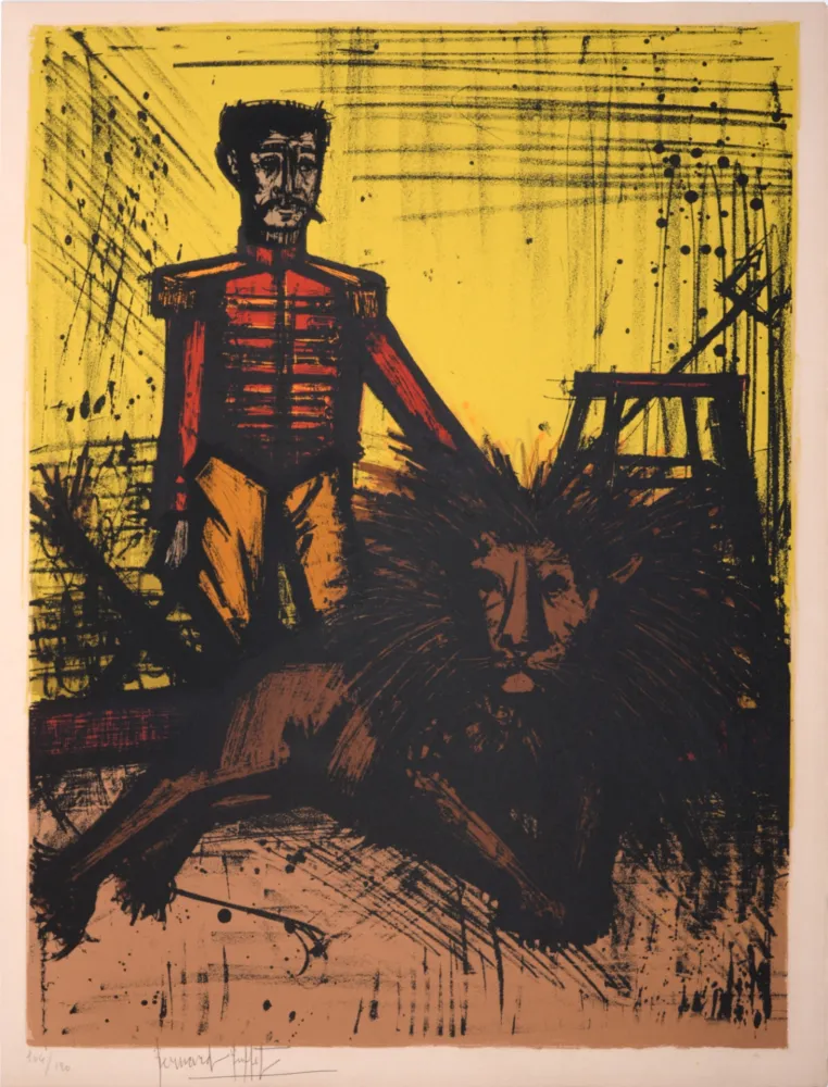 Lithografie Buffet - Le Dompteur et le Lion, 1968 - Hand-signed & numbered