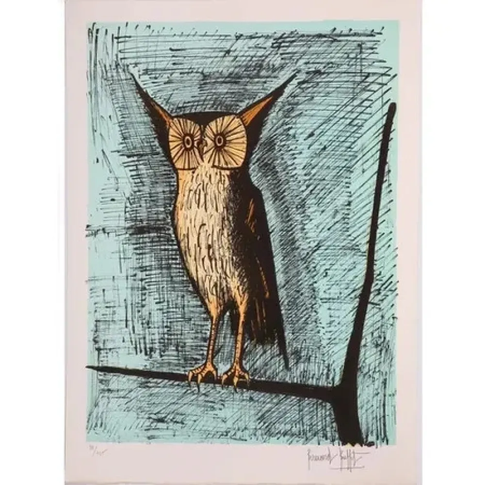 Lithografie Buffet - Le hibou (1982)