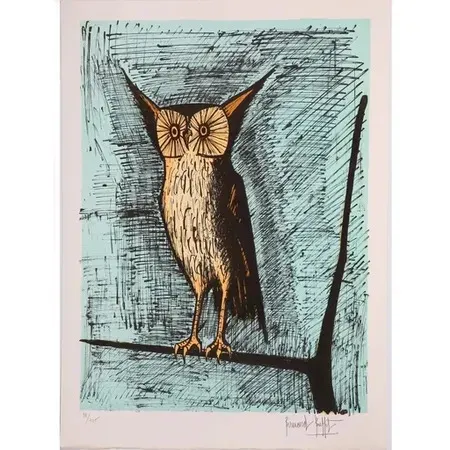 Lithografie Buffet - Le hibou (1982)