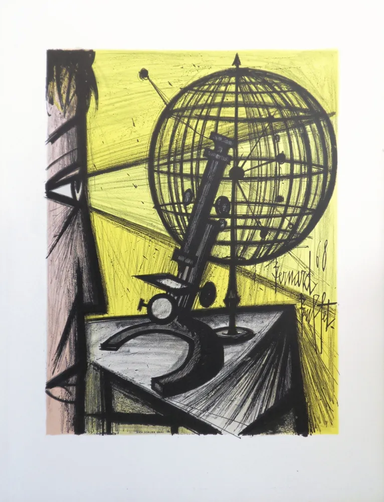 Lithografie Buffet - Le Microscope