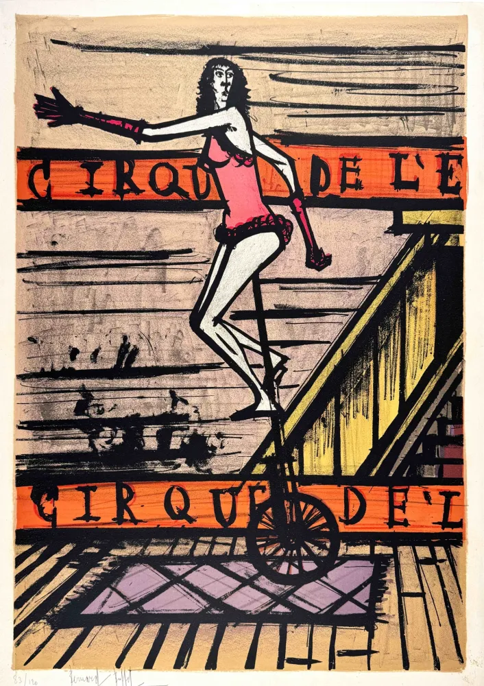 Lithografie Buffet - Le monocycle 