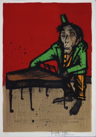 Lithografie Buffet - Le singe musicien, 1968 - Hand-signed!