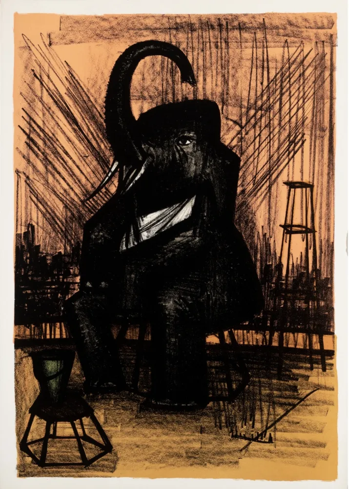 Lithografie Buffet - L'Eléphant, 1968