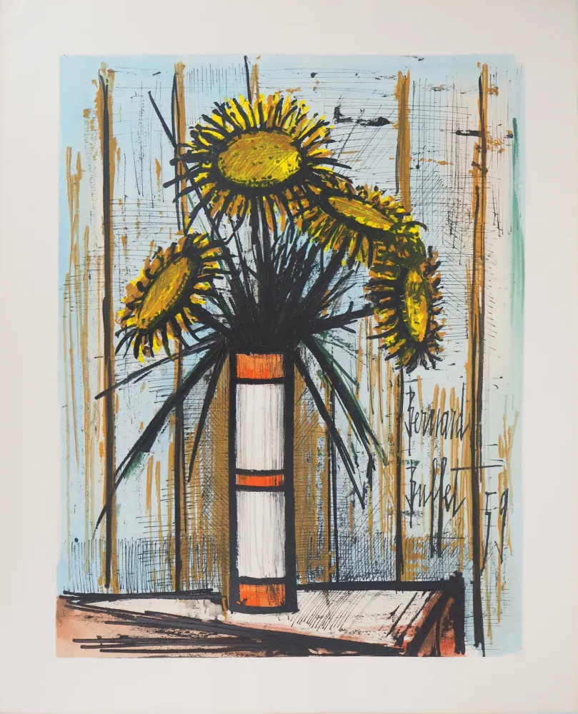 Lithografie Buffet - Les tournesols